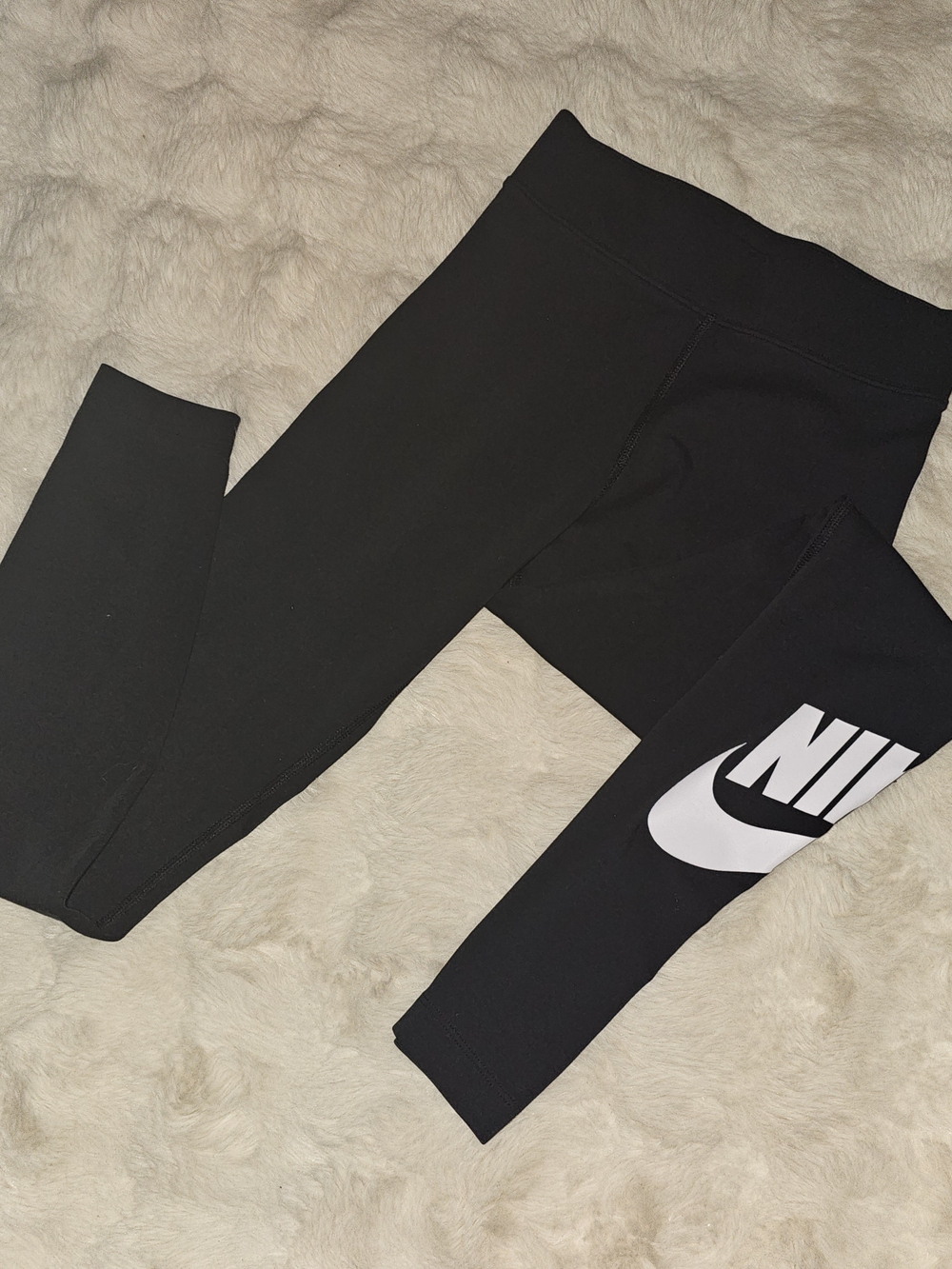 Nike Black Leggings with White Swoosh Logo